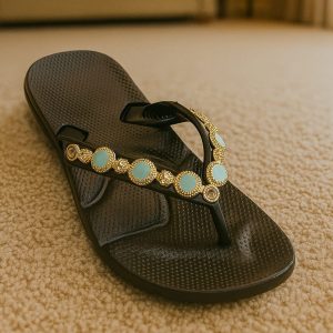 Chinelo Feminino Anatômico Com Resina Azul Claro